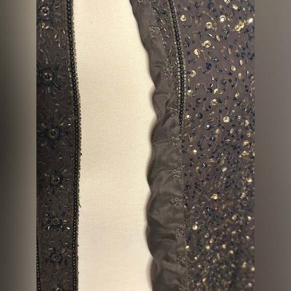 Vintage Stenay brown silk sequin and beaded jacket - Picture 3 of 7